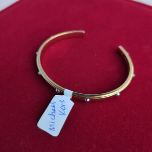 Michael Kors Astor Gold Tone Silver Studded Cuff Bracelet